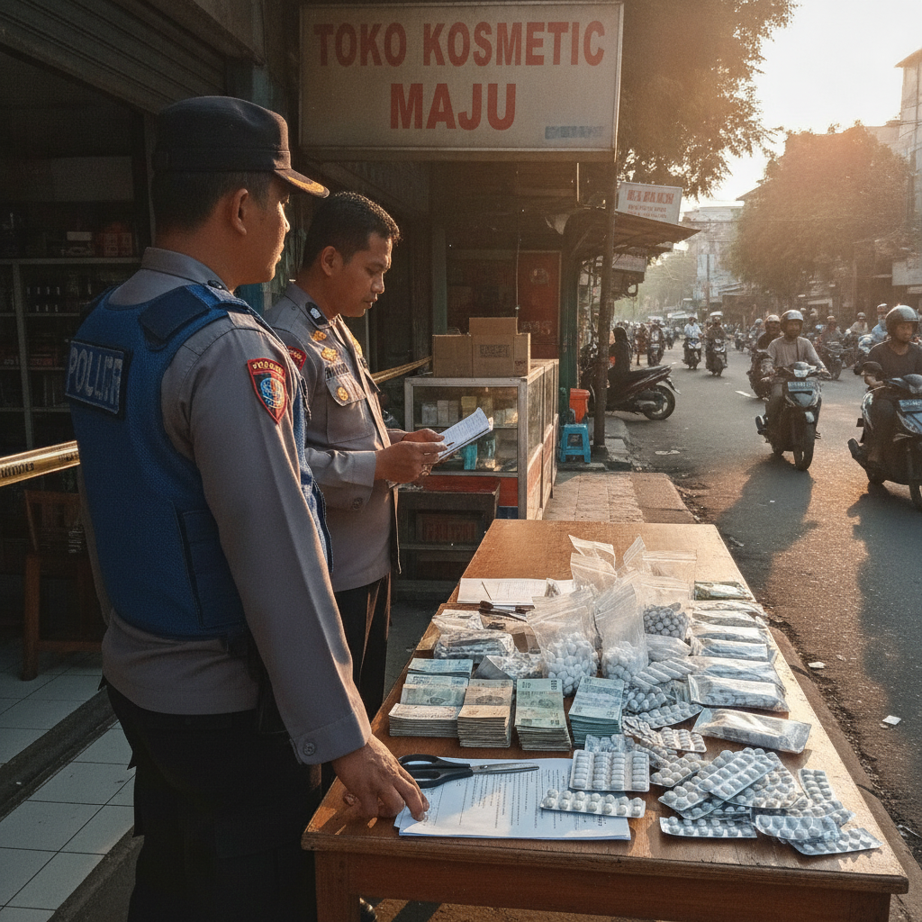 Polisi Ungkap Penjualan Ribuan Obat Keras Ilegal Berkedok Toko Kosmetik di Jakarta Utara