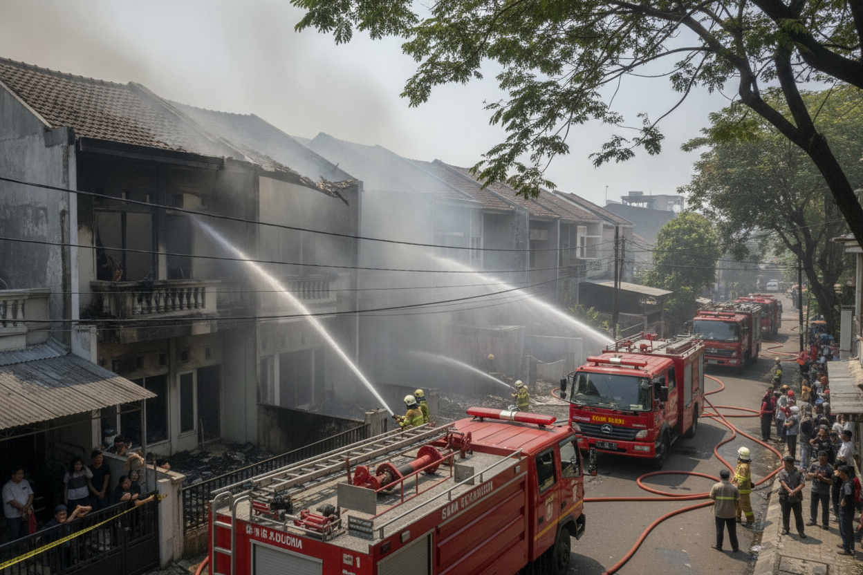 Rumah Terbakar di Kedoya Utara Jakarta Barat, Api Berhasil Dipadamkan